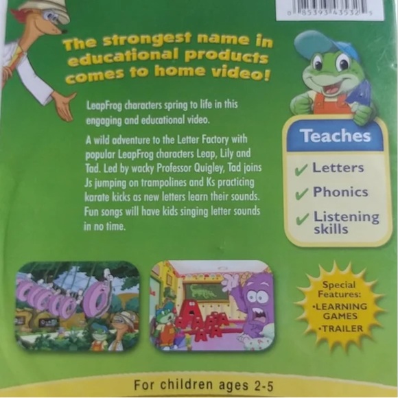 4/$15 🌻 Leap Frog Letter Factory Phonics Kids DVD - Picture 3 of 4